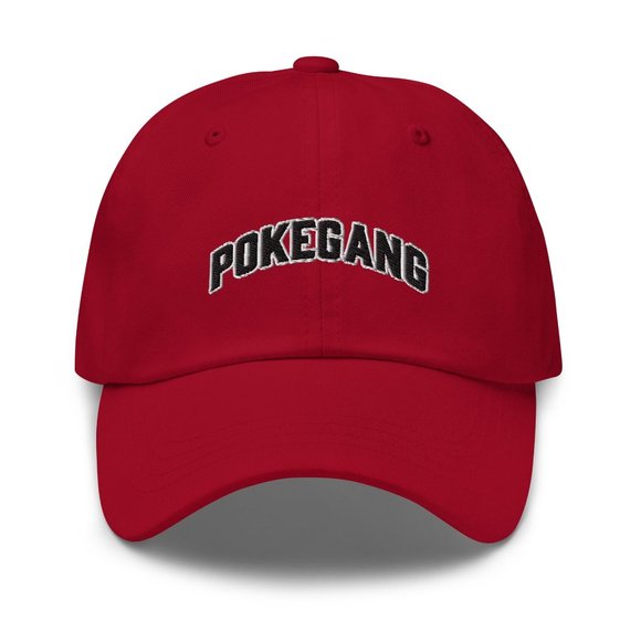 PokeGang Unisex Cranberry Red Antique Buckle 100% Chino Cotton Twill Hat